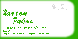 marton pakos business card